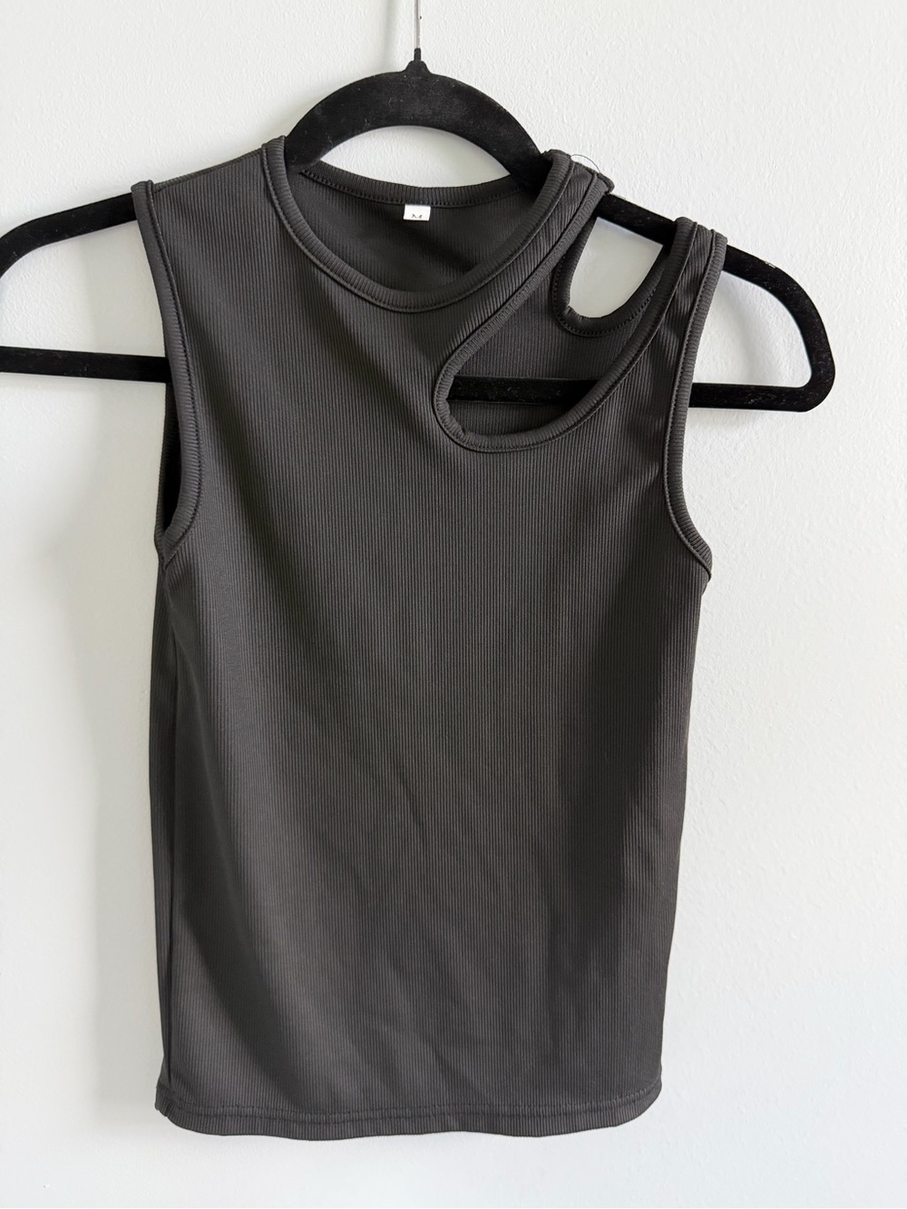 Sleeveless Black Cutout Ribbed Tank Top